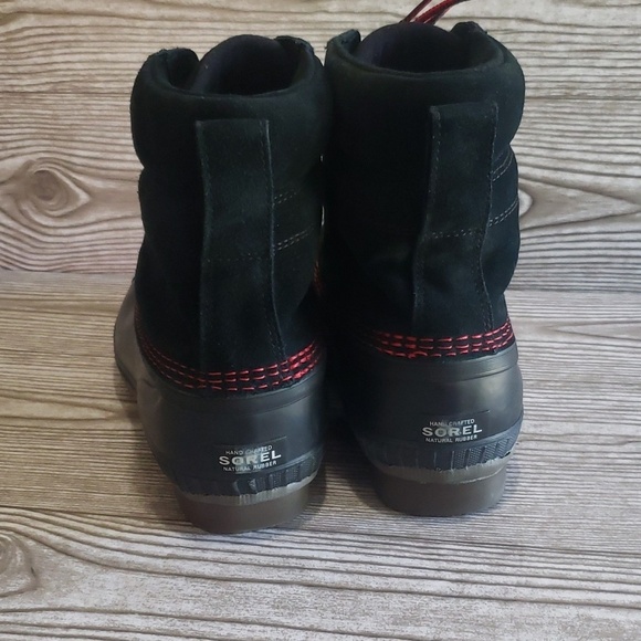 Sorel black suede and rubber waterproof mens lace up boots size 7 main image 5